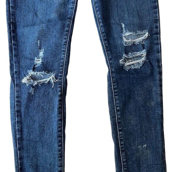 Levi Strauss & Co. Women's Blue Distressed Sexy Skinny Denim Jeans Size 28 - Picture 6 of 8